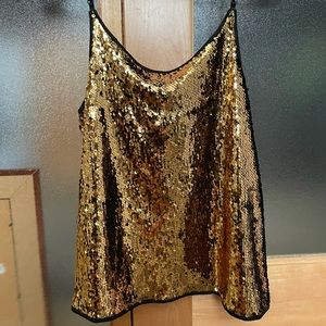 gold sequin tank
